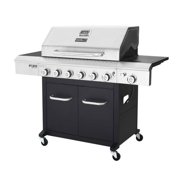 Nexgrill Deluxe 6-Burner Propane Gas Grill in Black with Side