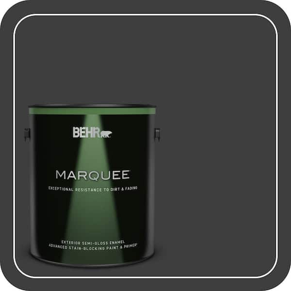 BEHR MARQUEE 1 gal. #N520-7 Carbon Semi-Gloss Enamel Exterior Paint & Primer