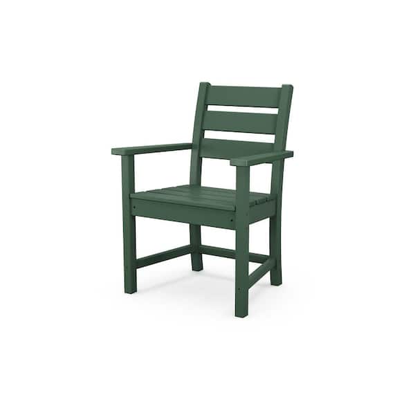 POLYWOOD Grant Park Green Stationary Plastic Outdoor Dining Chair