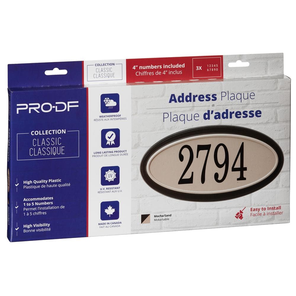 Classic Oval Moka and Sand Plastic Address Plaque