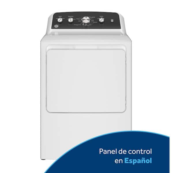 GE 7.2 cu. ft. Capacity Electric Dryer with Spanish Language Control Panel and Up to 120 ft. Venting​