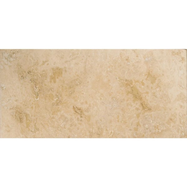 EMSER TILE Trav Crosscut Pendio Beige Filled and Honed 12 in. x 24 in. Travertine Floor and Wall Tile (2.0 sq. ft.)