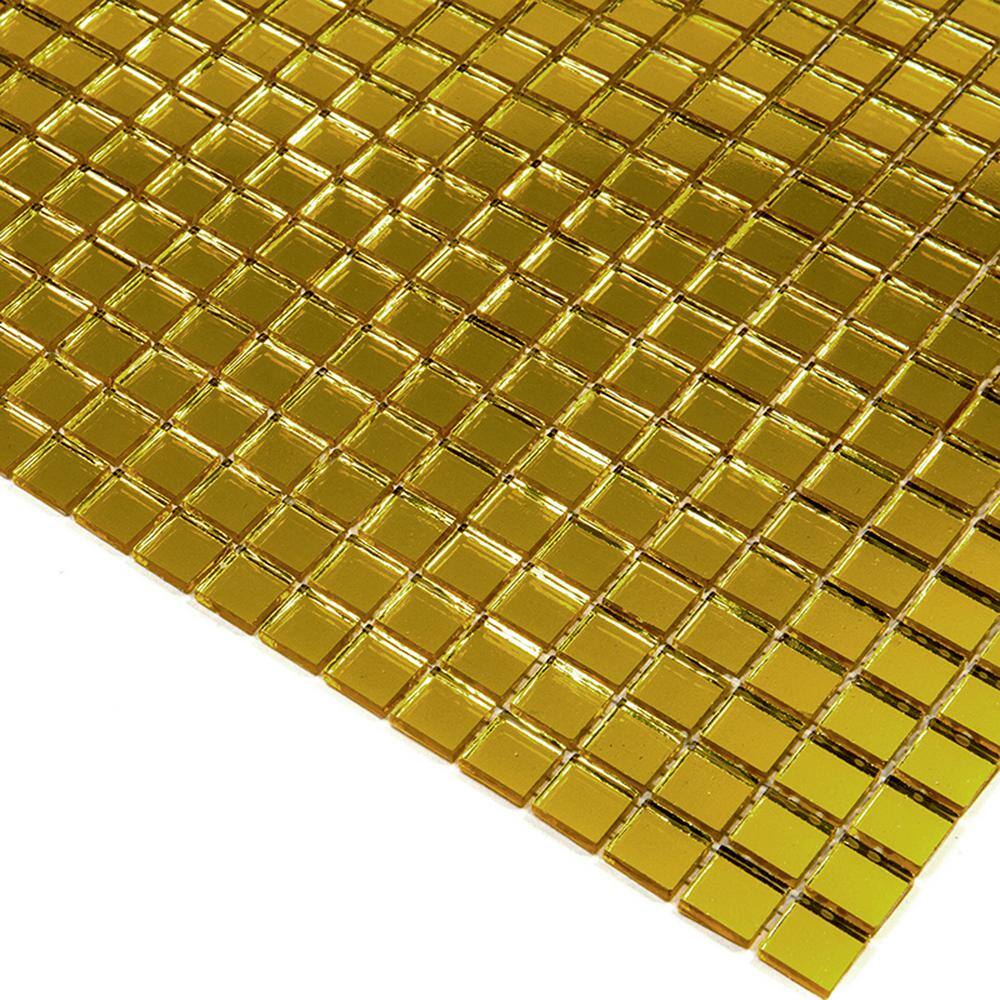 Altin 11.6" x 11.6" Iridescent Glass Mosaic Tile