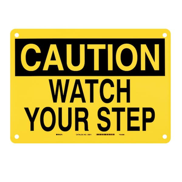 watch your step sign