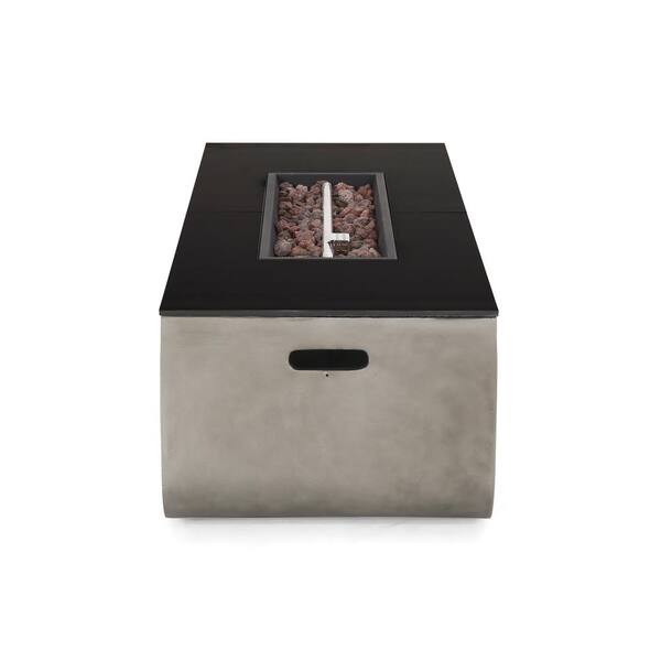 Unbranded - 56 in. x 20 in. 50000 BTU Outdoor Rectangular MGO Fire Pit in Gray