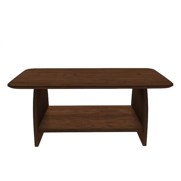 Walnut Brown Wood Outdoor Coffee Table