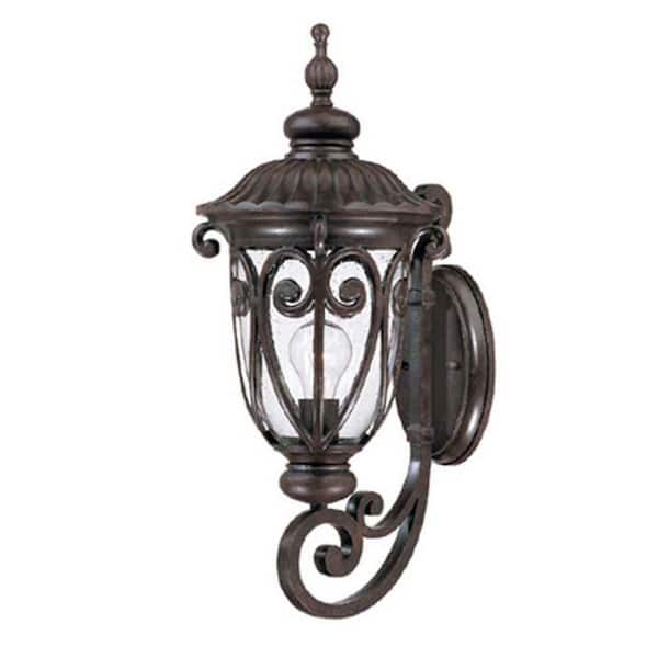 HomeRoots 22.75 in. Brown Outdoor Hardwired Sconce with No Bulbs Included