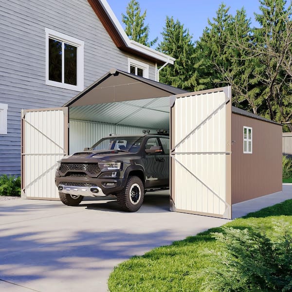 Sizzim Extra Large 20 ft. W x 12 ft. D Metal Shed For Vehicles
