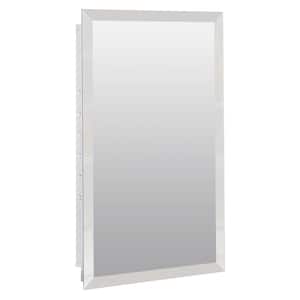 16 in. W x 25.9 in. H Rectangular Steel Medicine Cabinet with Mirror