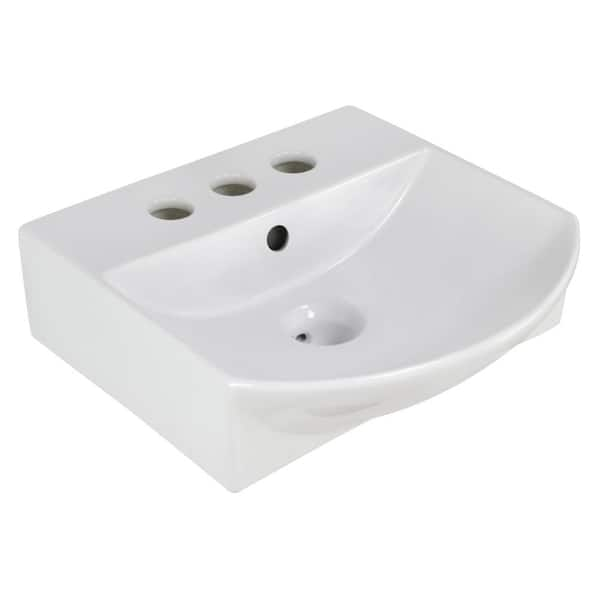 13 75 In X 14 In Rectangle Bathroom Vessel Sink White Enamel Glaze   White Enamel Glaze Vessel Sinks 16gs 36073 64 600 