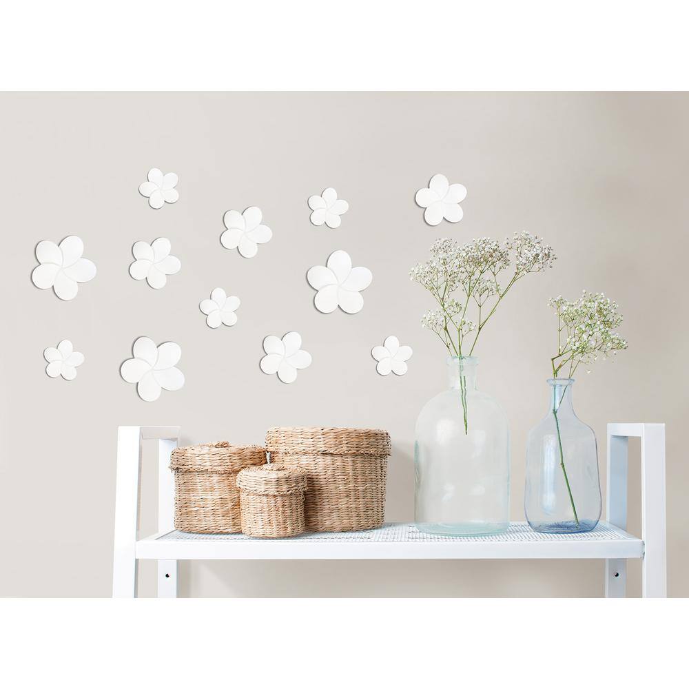 White Floral Botanical Wall Decal for Interior Walls