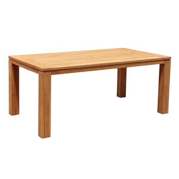 Courtyard Casual Heritage 71 Rectangle Teak Dining Table FSC teak in Natural Finish with Umbrella Holes