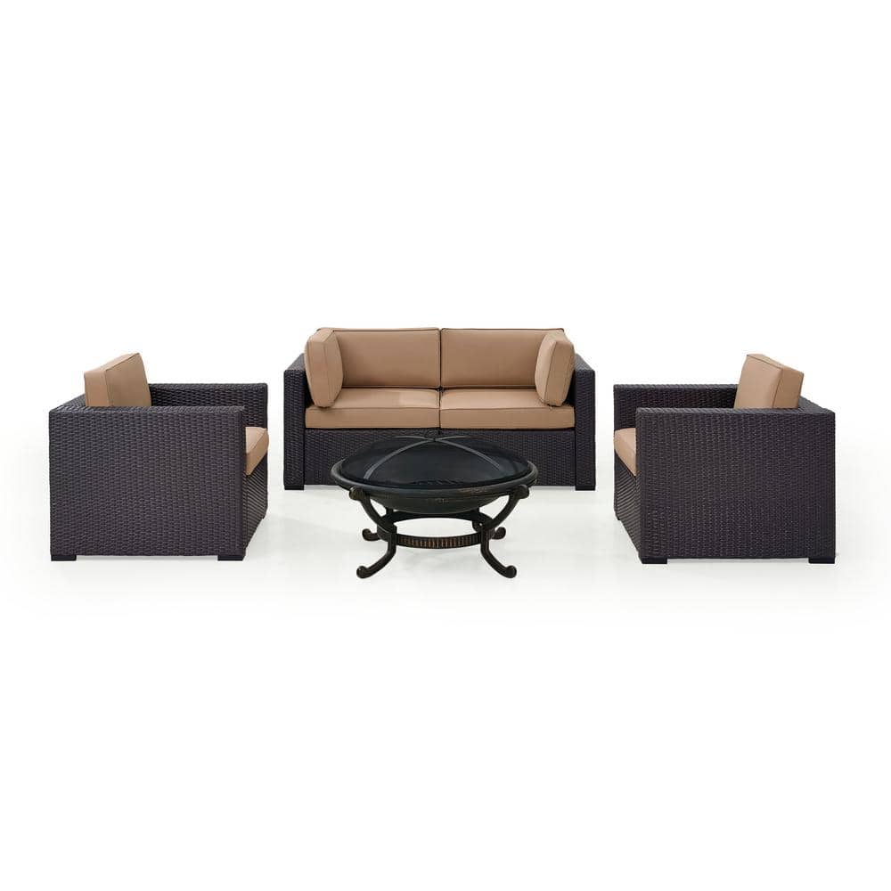 CROSLEY FURNITURE Biscayne 5Piece Wicker Outdoor Sectional Set with