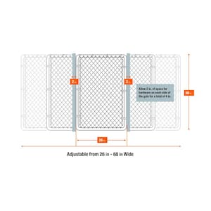 6 ft. W. x 5 ft. H Galvanized Steel Chain Link Fence Expandable Gate Kit Actual Gate Width: 26 in. to 68 in.