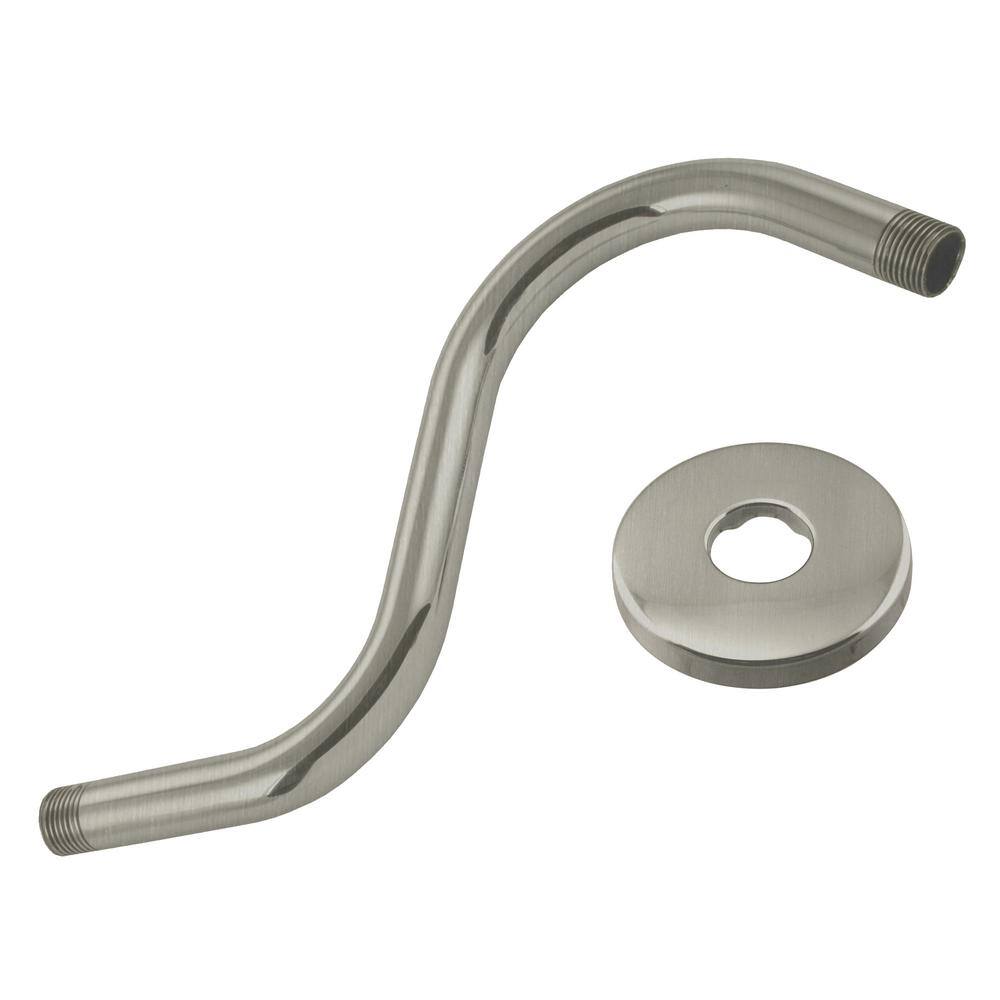 Westbrass 8 In S Shaped Shower Arm In Satin Nickel D303 81 07 The Home Depot