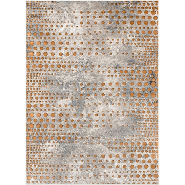 Well Woven Verity Elyse Grey 5 ft. 3 in. x 7 ft. 3 in. Modern Abstract Dots Area Rug