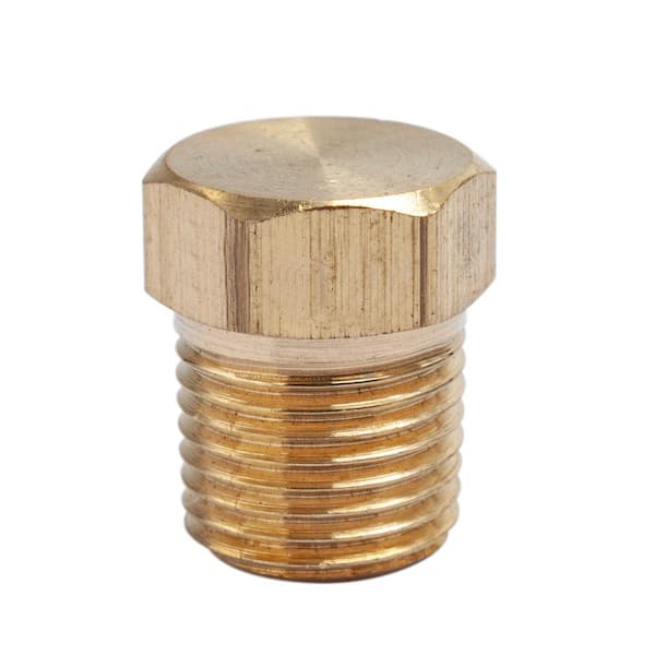 LTWFITTING 1/8 in. MIP Brass Pipe Solid Hex Head Plug Fitting (10-Pack)
