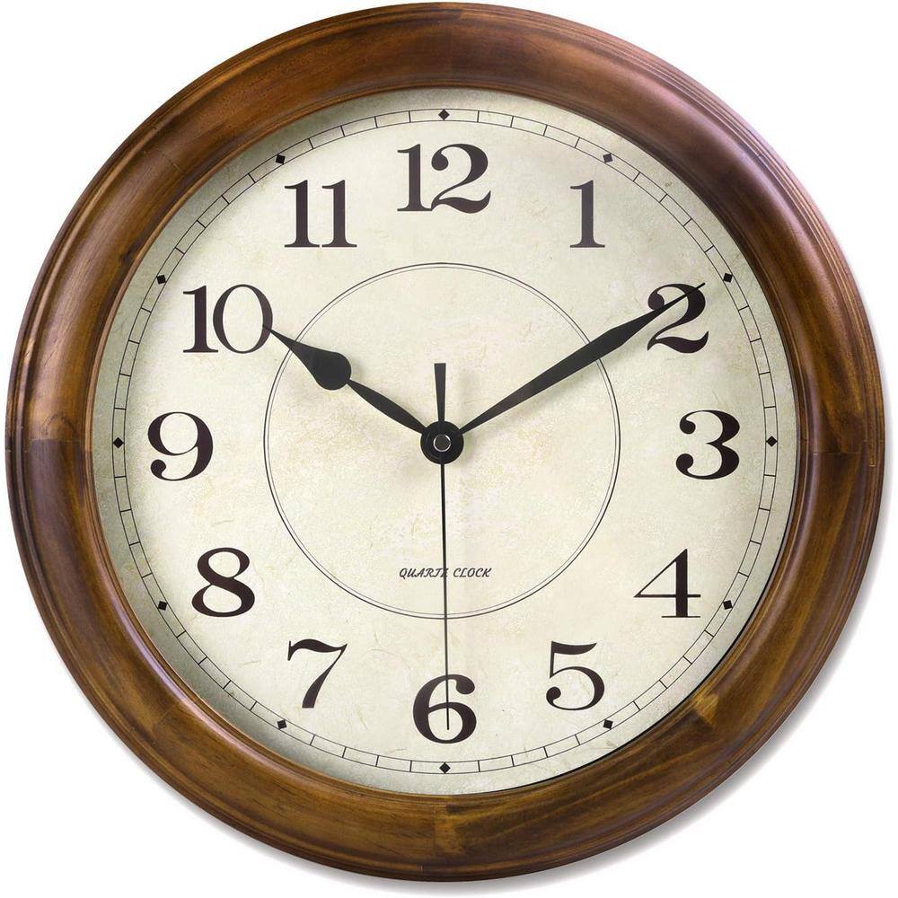 14 in. Wood Wood Wall Clock