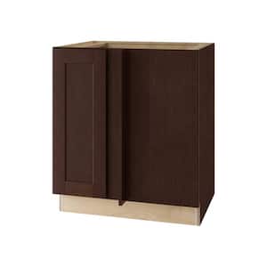 Franklin Stained Manganite Plywood Shaker Assembled Blind Corner Kitchen Cabinet Sft Cls R 30 in W x 24 in D x 34.5 in H