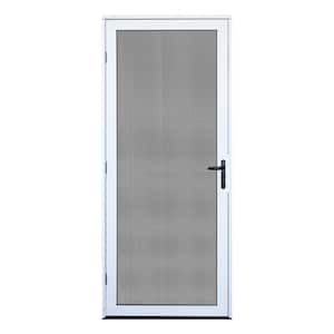 32 in. x 80 in. White Surface Mount Ultimate Security Screen Door with Meshtec Screen