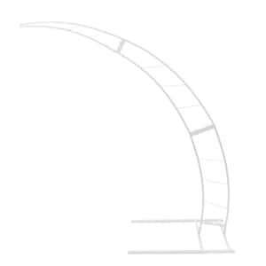 78.8 in. x 31.5 in. White Metal Crescent Moon Wedding Arch Stand Curved Flower Balloon Frame Arbor