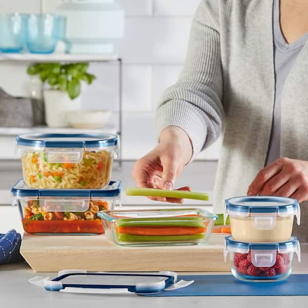 Pyrex Freshlock 10-Piece Airtight Glass Food Storage Container Set with  Microban, Non Toxic, BPA-Free Locking Lids with 4 Tabs for Antimicrobial