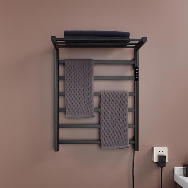 Large 25L Single No Installation Required Plug-In and Hardwire Towel Warmer  in Black for Spa and Bathroom MSWY-31 - The Home Depot