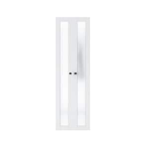 24 in. x 80.5 in. 1 Lite Tempered Frosted Glass Solid Core White Finished Composite Pivot Bi-fold Door with Hardware