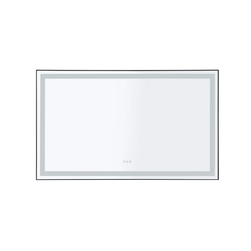 60 in. W x 36 in. H Large Rectangular LED Frameless Anti-Fog Wall Mount Bat