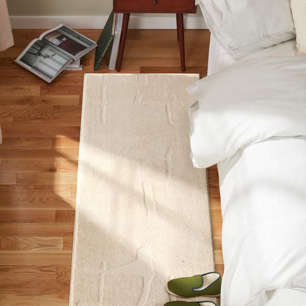 2 ft. x 7 ft. Taupe Rae Abstract Organic Washable Indoor Runner Rug