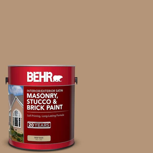 BEHR 1 gal. #280F-4 Burnt Almond Satin Interior/Exterior Masonry, Stucco and Brick Paint