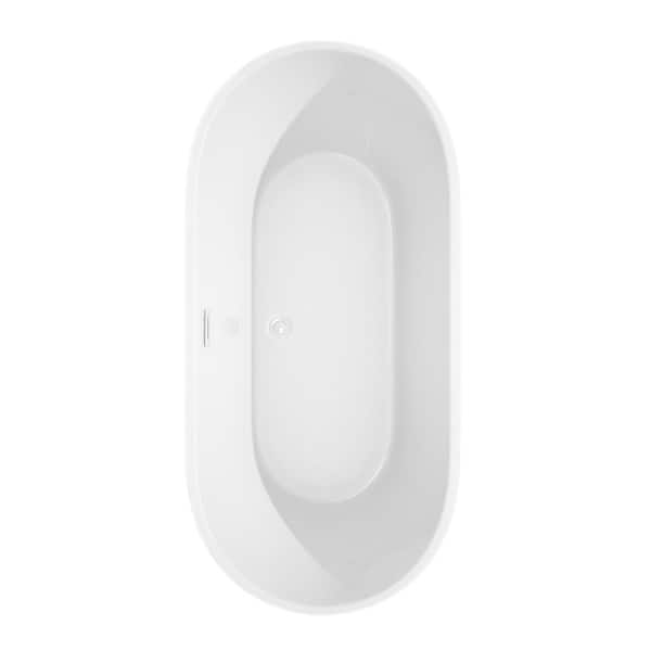 Wyndham Collection Carissa 67 in. Acrylic Flatbottom Bathtub in White with Shiny White Trim - image 4