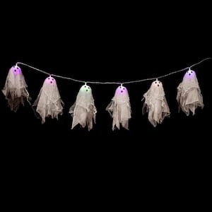5 ft. Pre-Lit Color Changing Hanging Ghost Halloween String Lights- Clear Wire (6-Count)