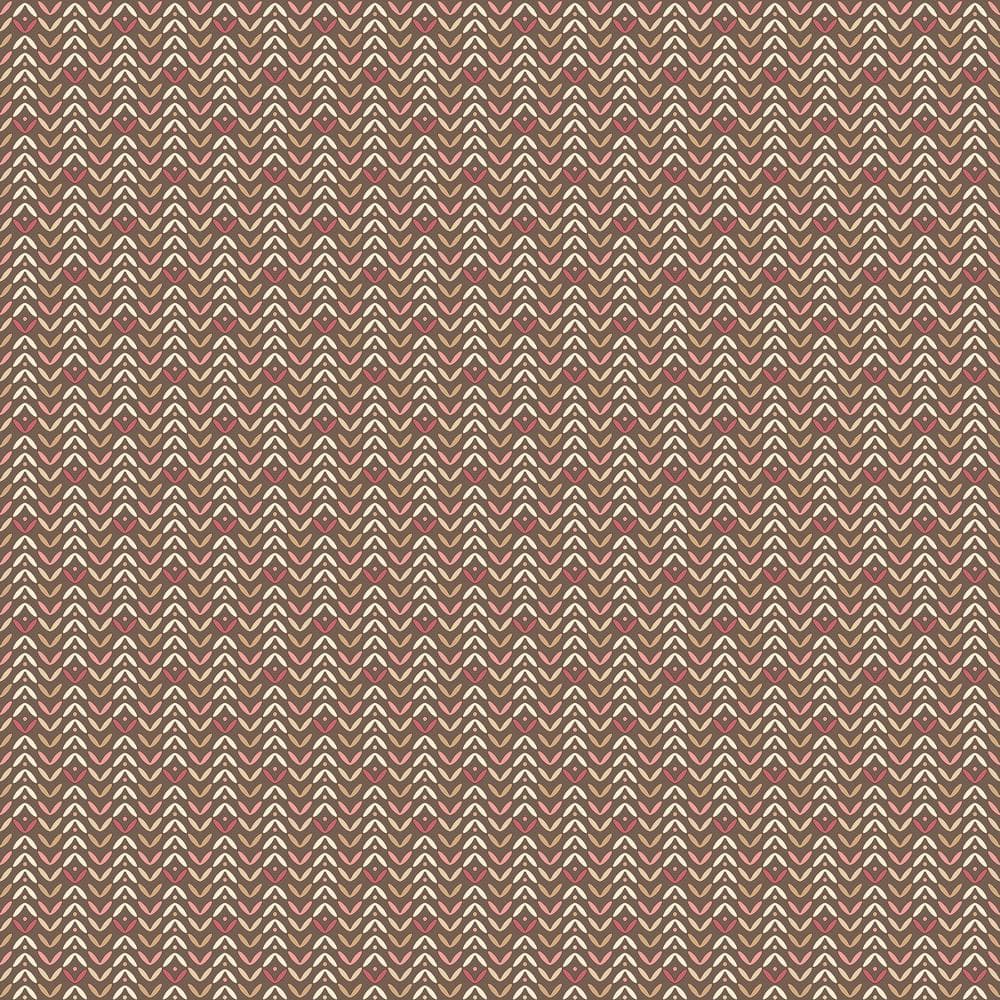 Tulip Flip Chocolate Pink Tan Matte Finish Non-Woven Paper Non-Pasted Wallp