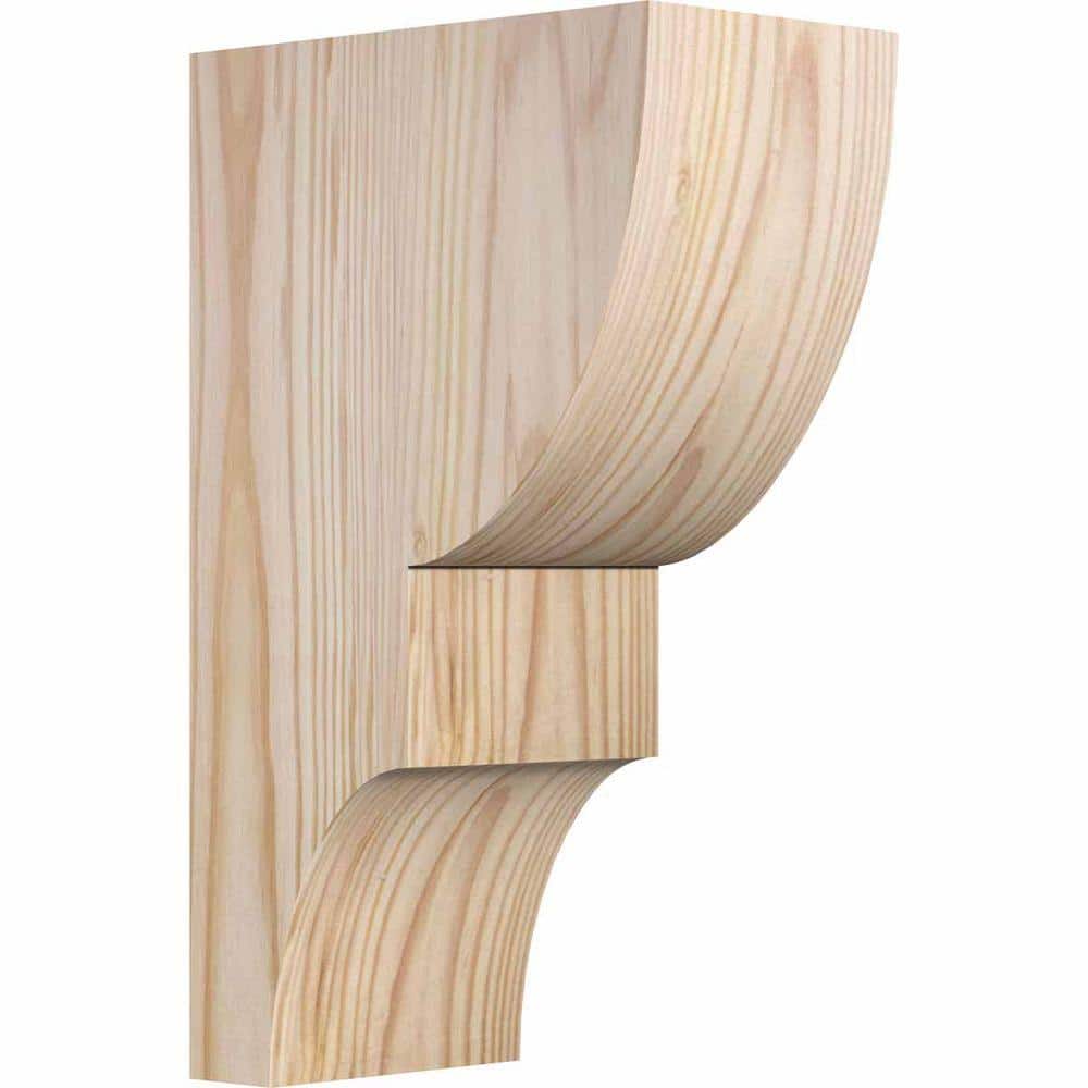 Douglas Fir Smooth Rustic Wood Corbel, 10" Height