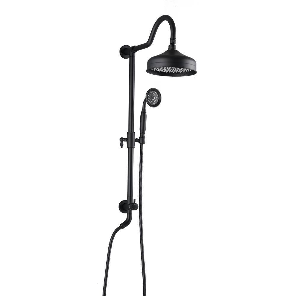 1-Spray Round High Pressure Shower Head with Handheld Shower System in Matte Black price history on PriceWatchPro