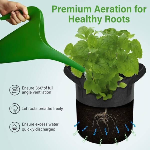 10 Gallon Grow Bags, Flower Pots with Handles, Thickened Nonwoven Garden  Plant Growing Bags, Multicolor Fabric Planters Grow Bags for Vegetables