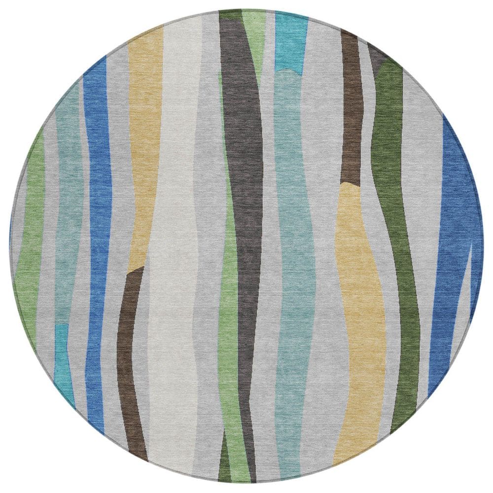 Chantille Machine Washable Indoor/Outdoor Abstract ACN2188 Green 8 ft. x 8 ft. Area Rug price history on PriceWatchPro