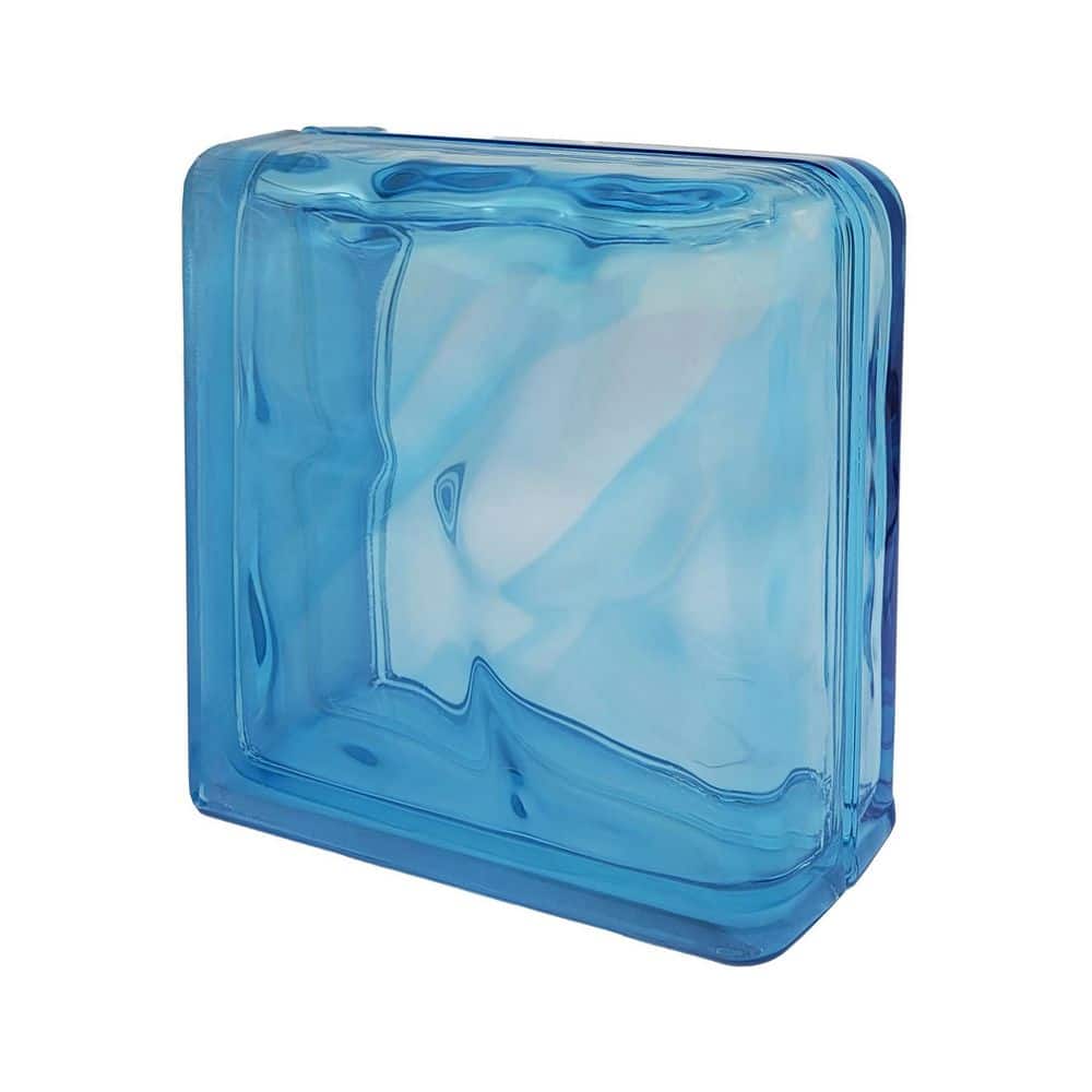 Basic Series Azure Double End 7.5 in. x 7.5 in. x 3.125 in. Wave Pattern Glass Block (1-Pack) price history on PriceWatchPro