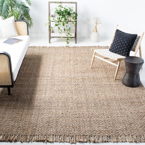 Natural Fiber Gray/Beige 6 ft. x 6 ft. Woven Thread Square Area Rug