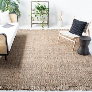 Natural Fiber Gray/Beige 9 ft. x 12 ft. Woven Thread Area Rug