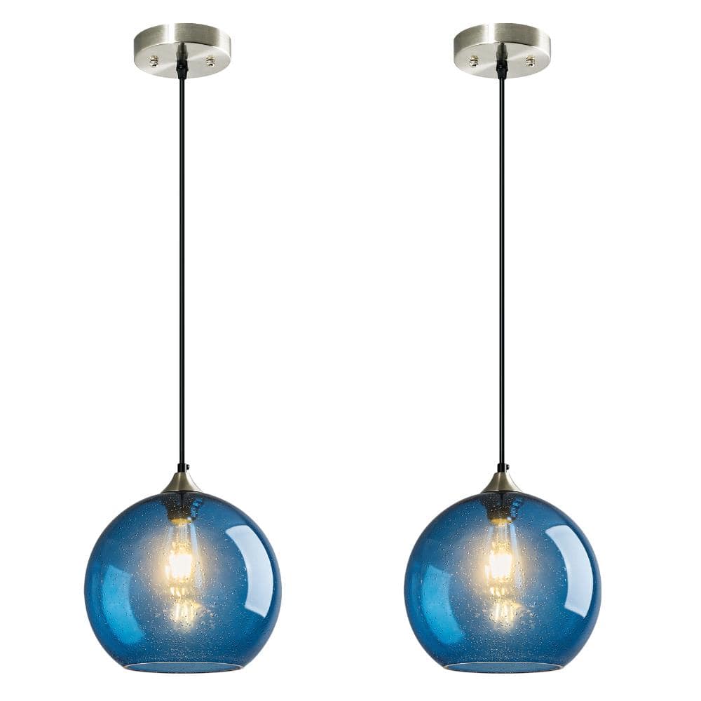 60w 2-Light Blue Glass Pendant Lights for Kitchen Island Bedroom Living Dining Room price history on PriceWatchPro