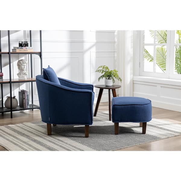 Empierre Beige Fabric Club Chair and Ottoman