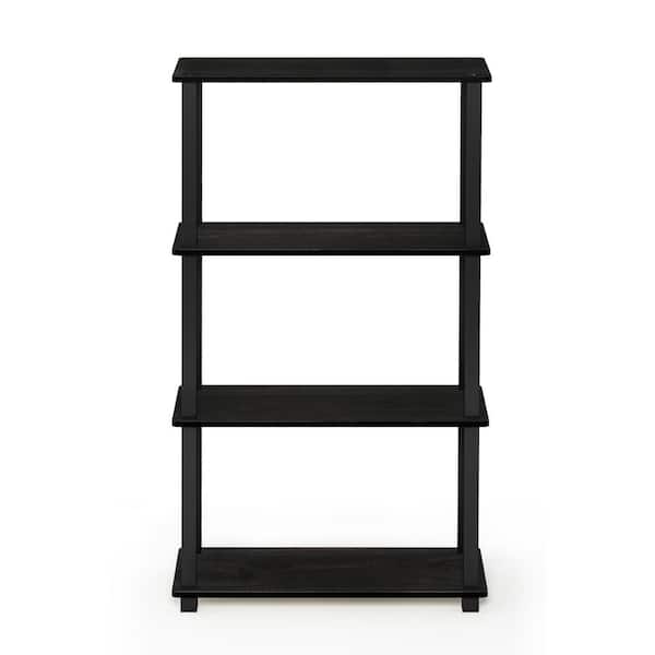 null 43.25 in. Espresso/Black Plastic 4-shelf Etagere Bookcase with Open Back