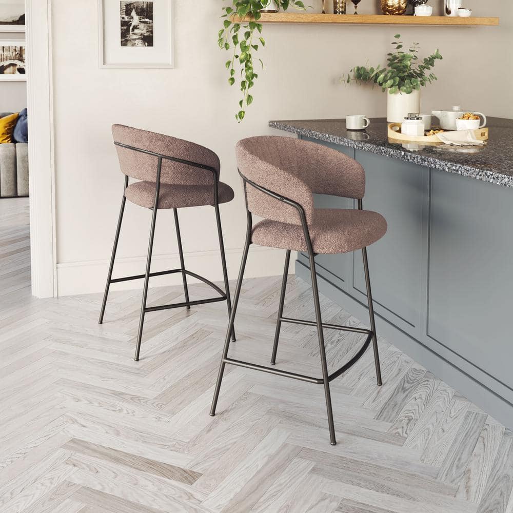 ZUO Josephine 26 in. Open Back Plywood Frame Counter Stool