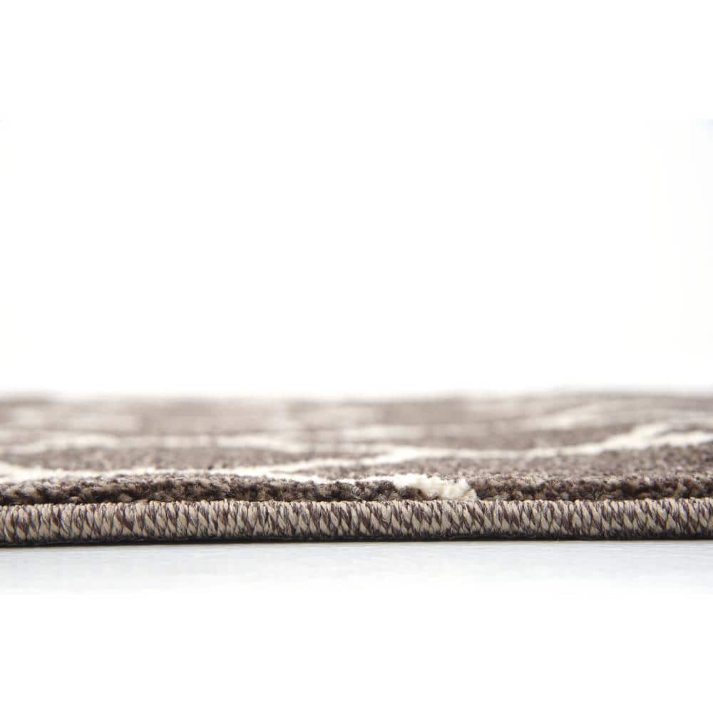 Elegant Brown Trellis 2'2" x 3'1" Rectangular Synthetic Area Rug