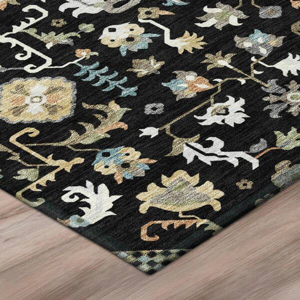 Chantille Machine Washable Indoor/Outdoor Abstract ACN3004 Black 3 ft. x 4 ft. Area Rug