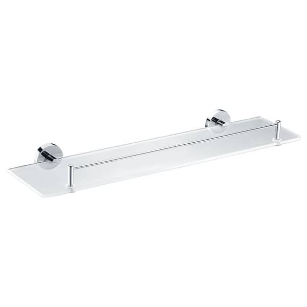 ANZZI 5-1/4 in L x 2-2/5 in. H x 19-7/10 in. W Wall-Mount Tempered Glass Bathroom Shelf in Polished Chrome