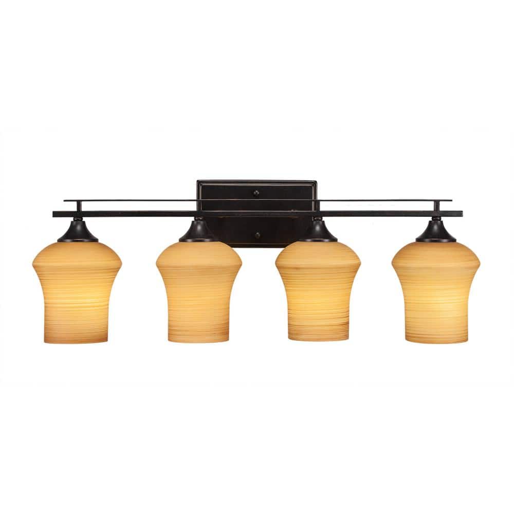 Ontario 27.5 in. 4-Light Dark Granite Vanity Light