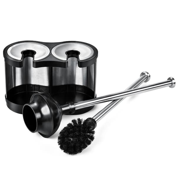 OXO Good Grips Hideaway Toilet Brush and Plunger Combination Set 